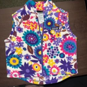 Patagonia infants floral fleece vest 12m